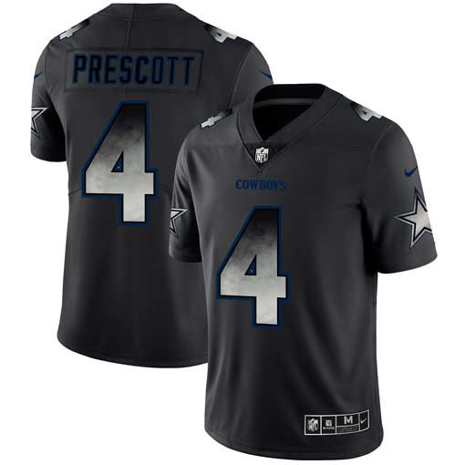 Men Dallas cowboys 4 Prescott Nike Teams Black Smoke Fashion Limited NFL Jerseys